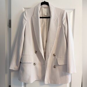 H&M Oversized Cream Double-Breasted Blazer